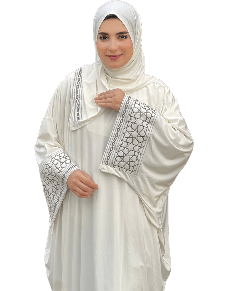 اسدال تطريز زخرفه ابيض