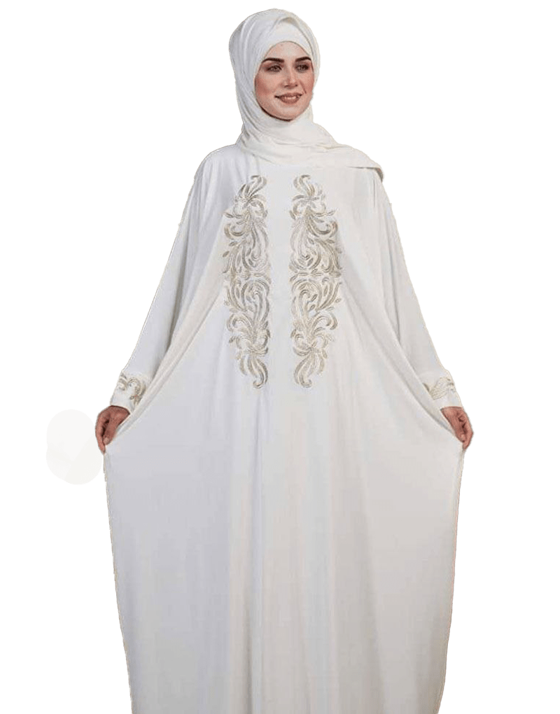 اسدال ابيض تطريز نحاسي