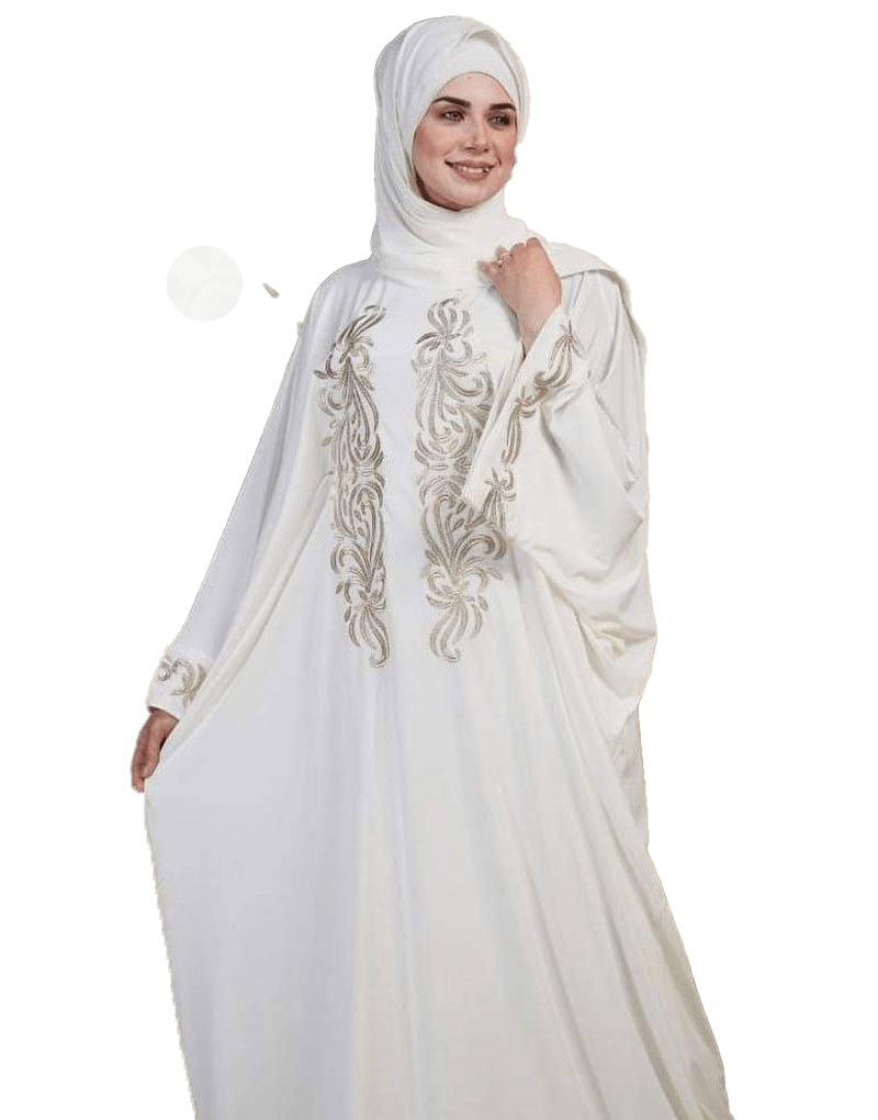 اسدال ابيض تطريز نحاسي - الصورة 3